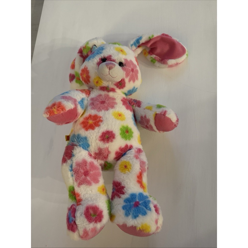 Build A Bear Daisy Flowers Bunny Rabbit 17" Plush Pink Pretty Petals
